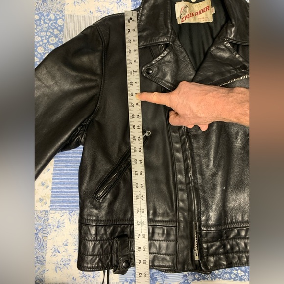 Vintage Men’s Cycle Rider Leather Jacket - Picture 8 of 12